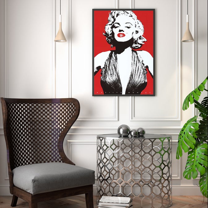 Movie poster in a sleek metal frame