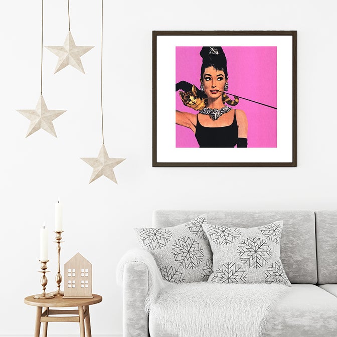 Movie poster in a thin wooden frame