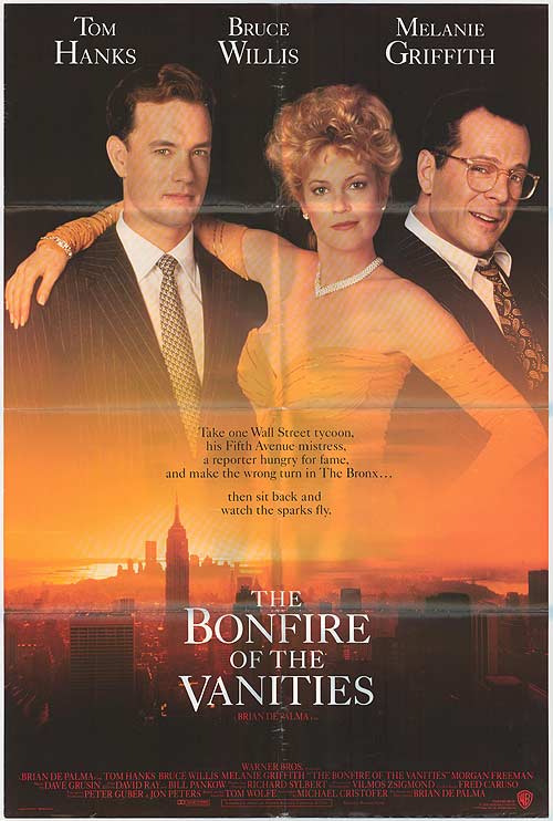 “Bonfire Of The Vanities”  Original Quad Movie Poster