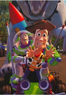 Buzz and Woodie from the movie Toy Story