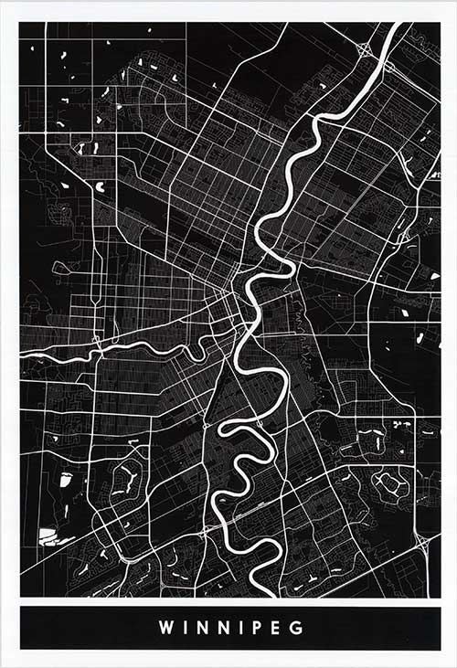Minimalist Map - Winnipeg
