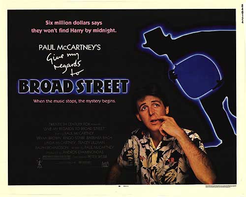 paul mccartney give my regards.. (ポスター） Give my Regards to Broad Street 1984 Spanish Movie Poster