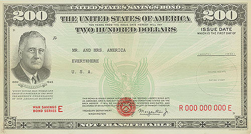 War Bond - 200 Check - Mr. And Mrs. America